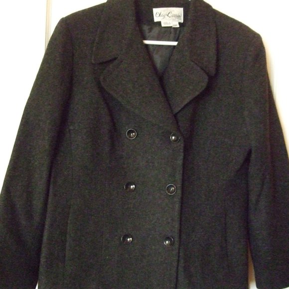 Oleg Cassini Charcoal Grey Double Breasted Suit - Picture 1 of 5